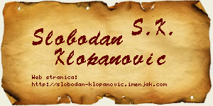 Slobodan Klopanović vizit kartica